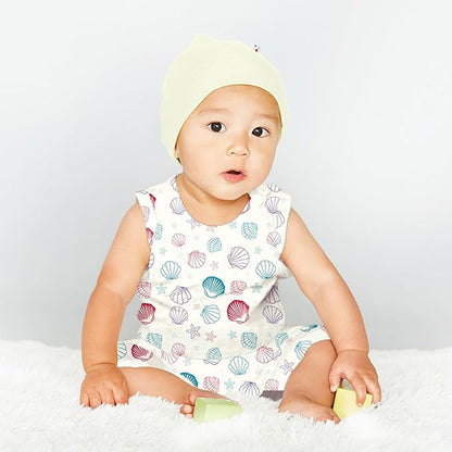 Babysoy Organic Pattern Print Tank Romper Shortall