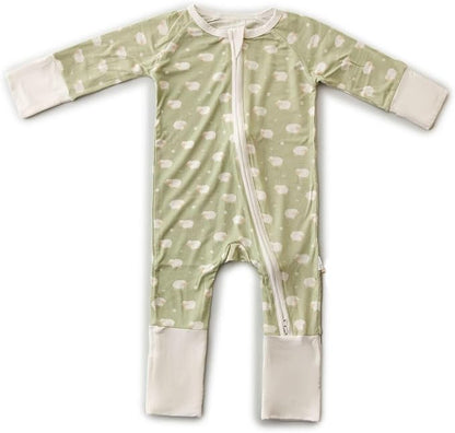 Bamboo Little Ultra-Soft Convertible Baby Romper - Gender Neutral Infant Clothes with 2-Way Zipper, Footless Sleepwear