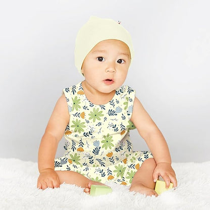 Babysoy Organic Pattern Print Tank Romper Shortall