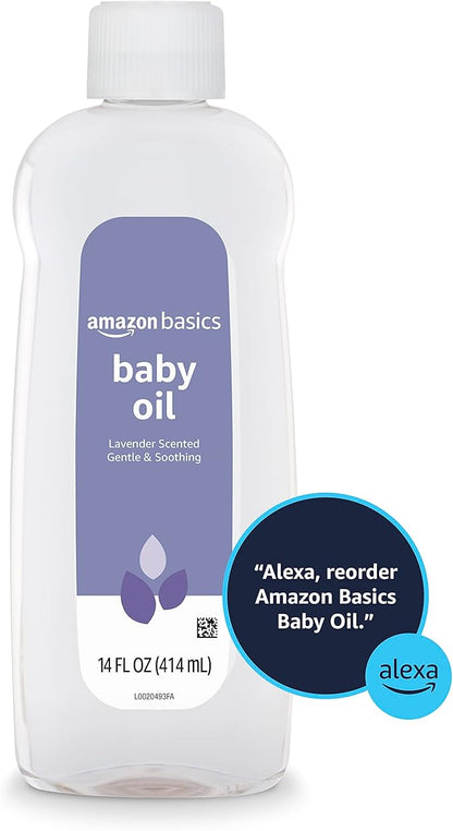 Amazon Basics Baby Oil, Lavender Scented, 14 Fluid Ounce, 1-Pack (Previously Solimo)