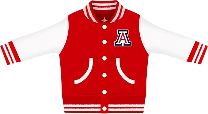 Creative Knitwear College Baby Varsity Jacket Lightweight - Team Logo, Multiple Colors, Unisex, (0 Months - 4T)