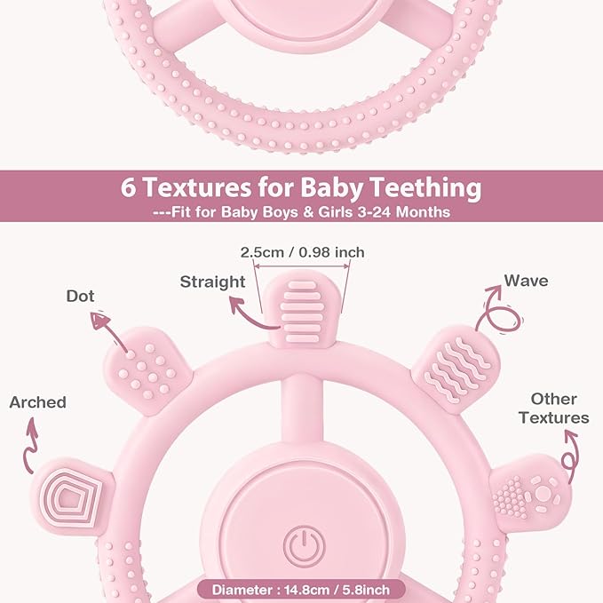 Vibrating Teether for Baby, Sensory Chew Toys for Autistic Children & Teething Toys for Babies 6-18 Months, USB Chargeable & 3X Vibration Settings. Toddler Travel Essential, Autism Sensory Products