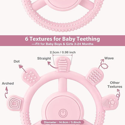 Vibrating Teether for Baby, Sensory Chew Toys for Autistic Children & Teething Toys for Babies 6-18 Months, USB Chargeable & 3X Vibration Settings. Toddler Travel Essential, Autism Sensory Products