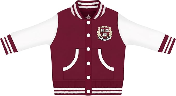 Creative Knitwear College Baby Varsity Jacket Lightweight - Team Logo, Multiple Colors, Unisex, (0 Months - 4T)