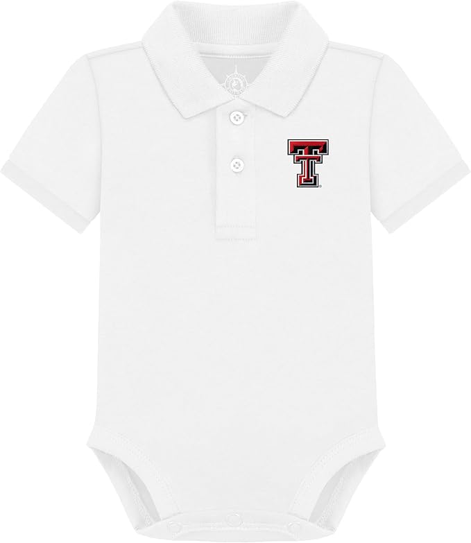 Creative Knitwear College Baby Polo Bodysuit Solid - Team Logo, Multiple Colors, for Boys & Girls (0-12 Months)