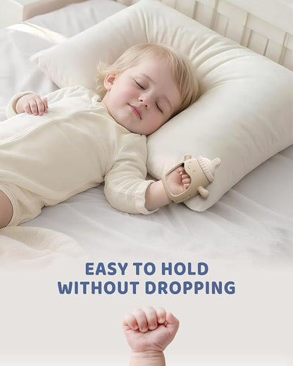 2Pack Baby Teething Toy for Over 3 Month, Food Grade Silicone Teething Mitten, Anti Dropping Wrist Hand Teethers Baby Chew Toys for Sucking Needs, BPA Free (Patent Pending)