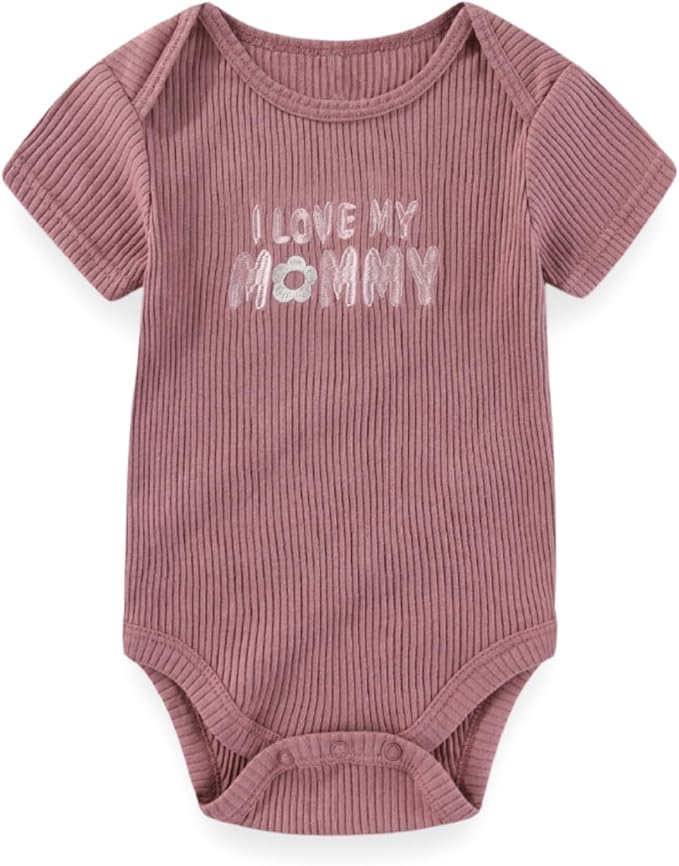 Baby Boy Girl Bodysuit 5 Pack Cotton Short Sleeve Romper Soft Baby Clothes Outfit 0-12 Month