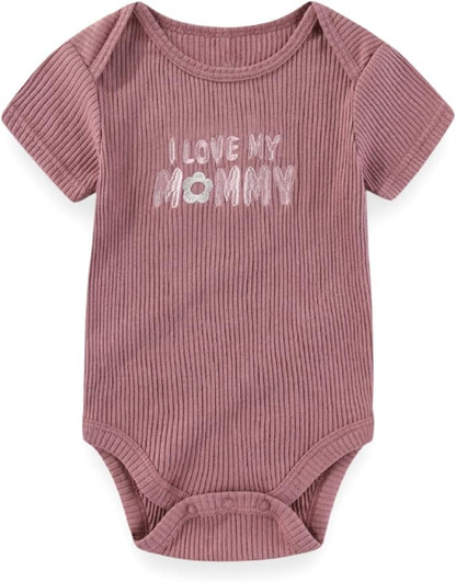 Baby Boy Girl Bodysuit 5 Pack Cotton Short Sleeve Romper Soft Baby Clothes Outfit 0-12 Month