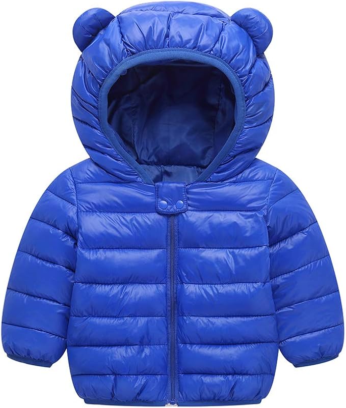 Winter Down Coats for Kids Baby Boys Girls Light Puffer Padded Jacket Bear Hoods Infant Outerwear