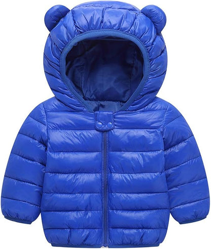 Winter Down Coats for Kids Baby Boys Girls Light Puffer Padded Jacket Bear Hoods Infant Outerwear