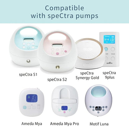 24mm Flange and Duckbill Valve Compatible with Spectra S1 S2 9 Plus Breastpump Replacement to Spectra Pump Parts, Not Original, Replace Accessories.
