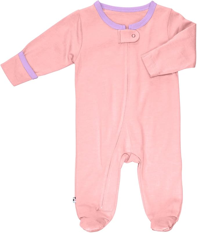 Babysoy Zipper Footies - Baby Footed Pajamas Sleeper Solid Star Colors 0-18 Months