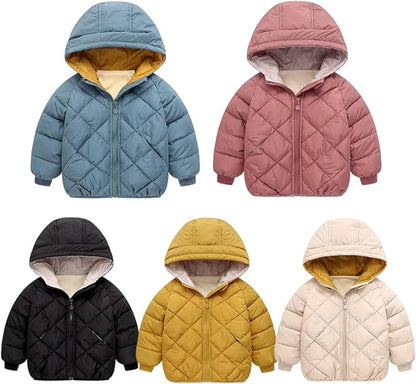 Curipeer Kids Winter Jacket Front Zip Warm Snow Wear Toddler Outer Clothing 2-8T