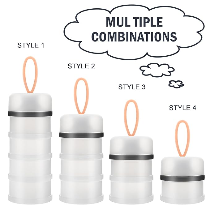 Accmor 2 Pack Baby Formula Dispenser On The Go, Stackable Formula Dispenser Formula Container to Go, Non-Spill Portable Milk Powder Kids Snack Storage Container, BPA Free