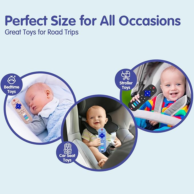 Baby Teether Toys - TV Remote Control Shape Silicone Toddler Teething Toys for Babies 6-12 Months