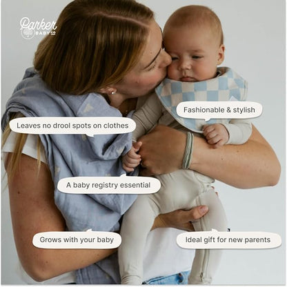 Parker Baby Bandana Drool Bibs 8 Pack Baby Bibs for Boys, Girls, Unisex - Soft & Stylish Teething Bibs for Babies