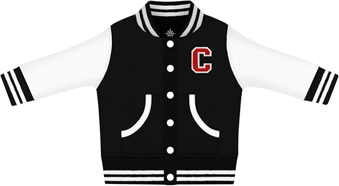 Creative Knitwear College Baby Varsity Jacket Lightweight - Team Logo, Multiple Colors, Unisex, (0 Months - 4T)
