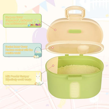 Accmor Baby Formula Dispense On The Go, Portable Milk Powder Formula Dispenser with Scoop,Formula Containers for Travel Hold 8.5oz/240g Formula,Green