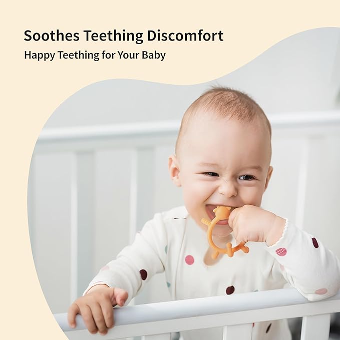 Pigeon Silicone Animal-Shaped Baby Teether, Blue Cat, 6M+, 1 Count – Multi-Textured Teething Relief Toys, Lightweight & Easy to Grasp