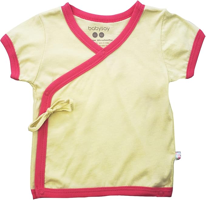 Babysoy Unisex Baby Toddler Short Sleeve Wrap Around Kimono Tee Shirt
