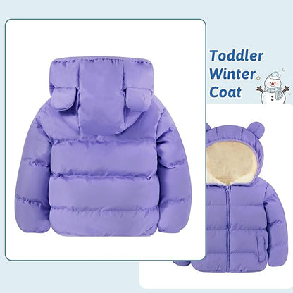 BFUSTYLE Baby Toddler Coat Boys Girls Bear Ear Hooded Puffer Jacket for kids 6M-5T