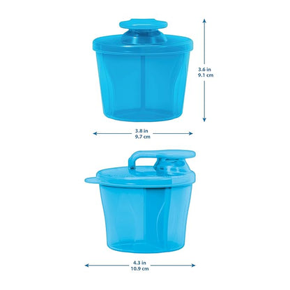 Dr. Brown's Travel Formula Dispenser with Lid, BPA Free - Blue - Holds 27oz | with Snap-On Lid