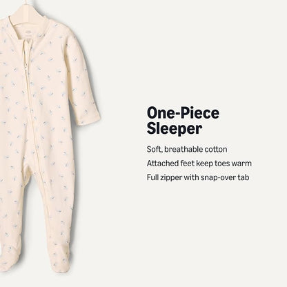 Amazon Essentials x Sofia Grainge Unisex Babies' Cotton Footed Sleep and Play Bodysuit, Pack of 2