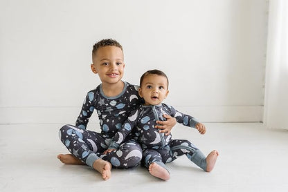 Little Sleepies Two-Piece Pajama Set for Boys & Girls, Soft Viscose from Bamboo Toddler Pajamas for Kids, Family Matching PJs