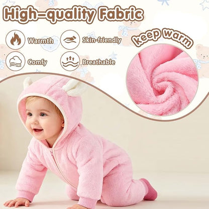 Fairy Baby Newborn Baby Bear Outfit Suit Thin Fleece Jumpsuit Romper Hooded Winter Clothes Snowsuit Coat Infant Girls Boys