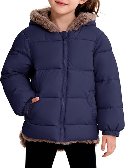COZYPOIN Toddler Baby Boys Girls Winter Fleece Jackets Cute Bear Hooded Coats Little Kids Warm Windproof Outerwear for 1-6T