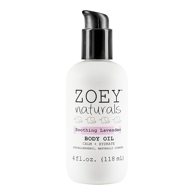 Absolutely Natural Zoey Naturals - Soothing Lavender Body Oil for Kids and Babies, Calming, Moisturizing, Hydrating, Made in USA