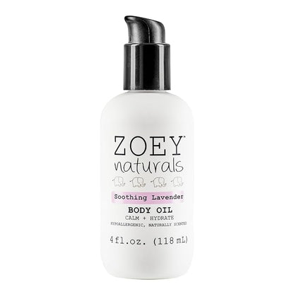 Absolutely Natural Zoey Naturals - Soothing Lavender Body Oil for Kids and Babies, Calming, Moisturizing, Hydrating, Made in USA