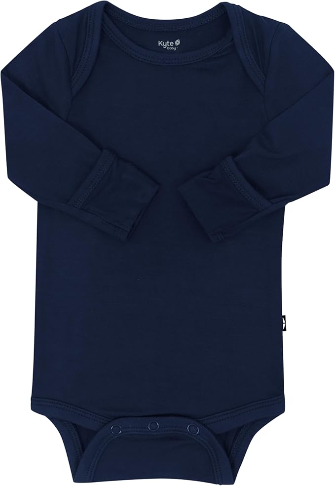 KYTE BABY Soft Bamboo from Rayon Long Sleeve Unisex Bodysuit, 0-24 Months