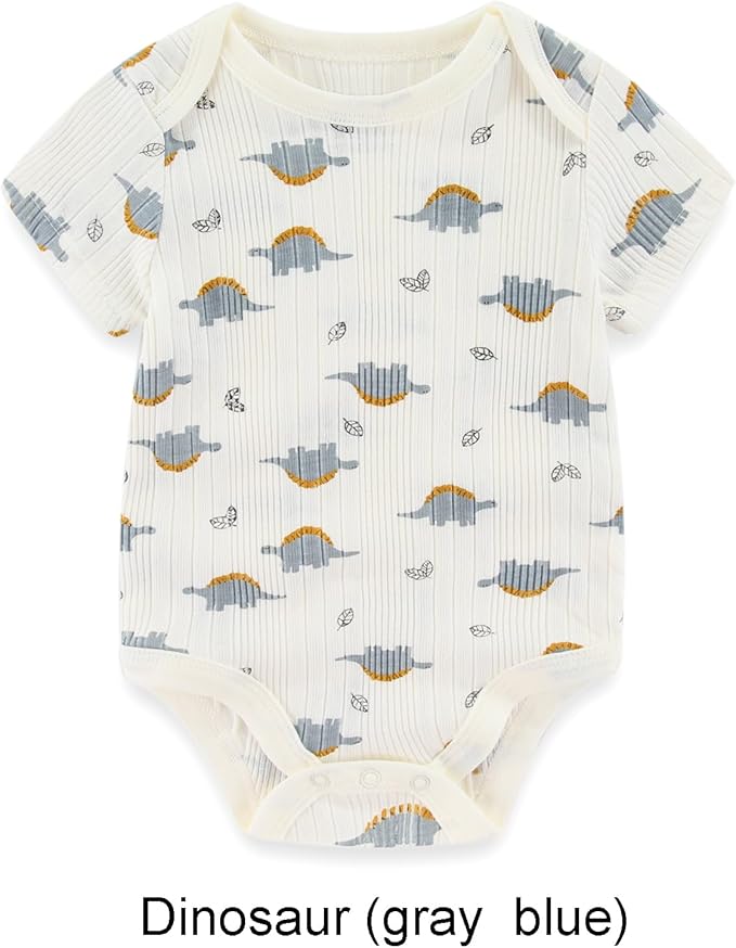 Baby Bodysuit and Pant Set 6-pcs Ribbed Soft Infant Boy Girl Clothes Outfits