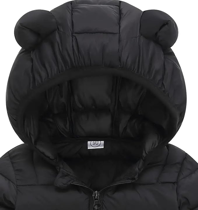 Toddler Winter Coats Puffer Padded Jacket Baby Boys Girls Bear Hoods Down Jacket Light Weight Infant Outerwear