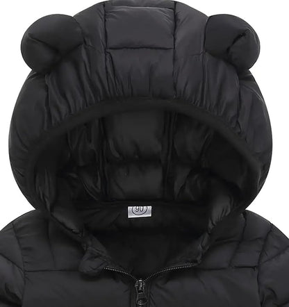 Toddler Winter Coats Puffer Padded Jacket Baby Boys Girls Bear Hoods Down Jacket Light Weight Infant Outerwear