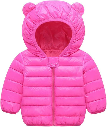 Winter Down Coats for Kids Baby Boys Girls Light Puffer Padded Jacket Bear Hoods Infant Outerwear