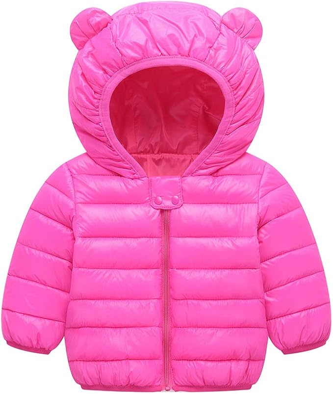 Winter Down Coats for Kids Baby Boys Girls Light Puffer Padded Jacket Bear Hoods Infant Outerwear