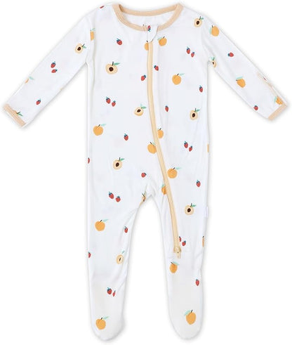 Bamboo Little Soft Baby Footie Pajamas, Baby Clothes, Newborn Sleepers, 95% Viscose and 5% Spandex, 0-24 Months