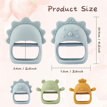 Baby Teething Toys, Teething Toys, Teethers for Babies 3-6 Months, Baby Chew Toys, BPA Free Teether Mitten with Soft Texture for Sensory Exploration and Itching Teething Relief