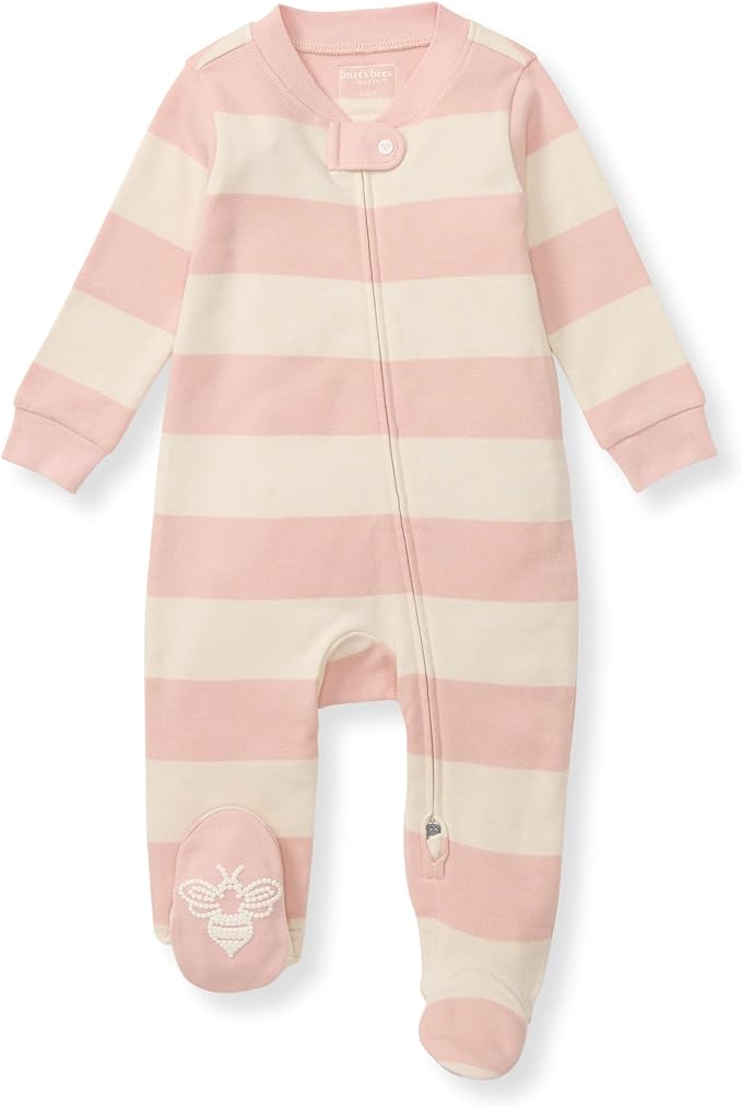 Burt's Bees Baby Girls' Organic Cotton Sleep and Play Footed Pajamas