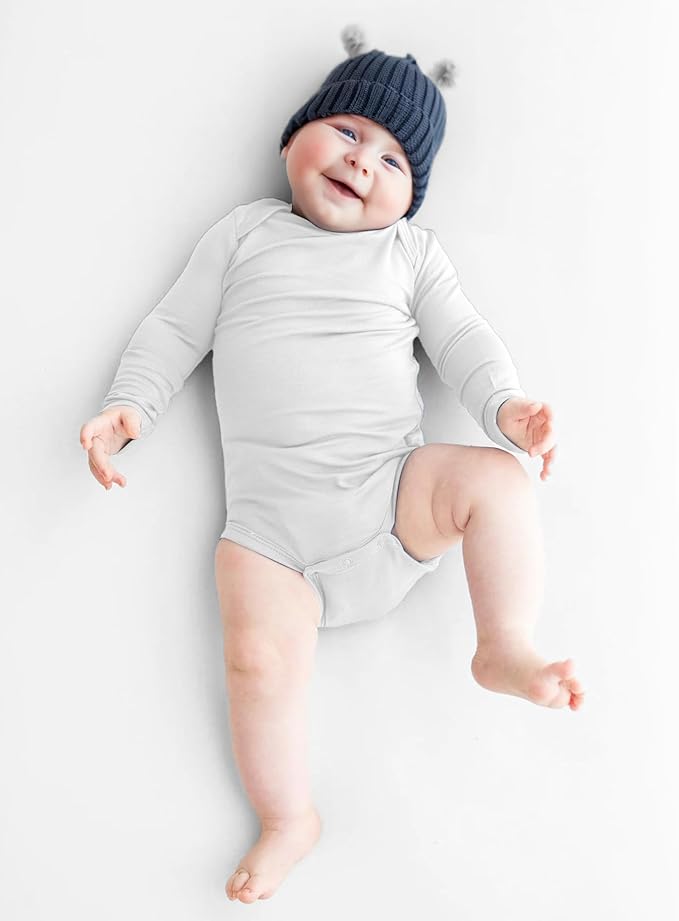 DEFAHN 2PCS Visocse from Bamboo Baby Rompers Unisex Onsies Solid Short Sleeve Baby Bodysuit 0-24 Months