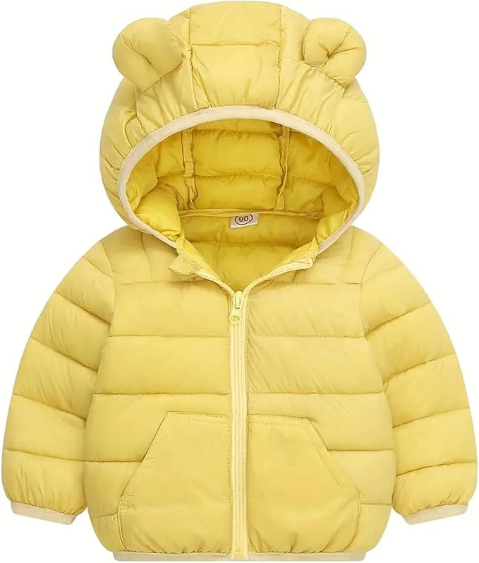 Toddler Winter Coats Puffer Padded Jacket Baby Boys Girls Bear Hoods Down Jacket Light Weight Infant Outerwear