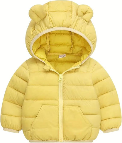 Toddler Winter Coats Puffer Padded Jacket Baby Boys Girls Bear Hoods Down Jacket Light Weight Infant Outerwear