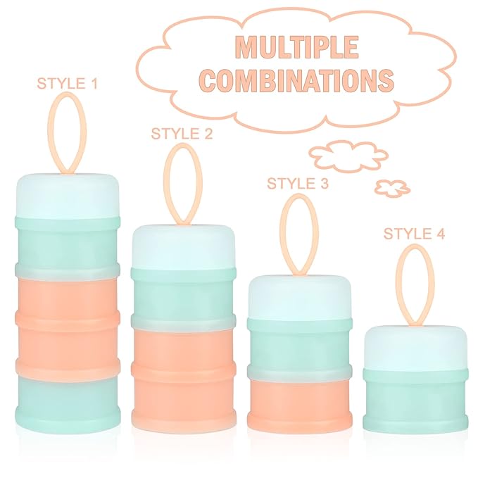 Accmor 2 Pack Baby Formula Dispenser On The Go, Stackable Formula Dispenser Formula Container to Go, Non-Spill Portable Milk Powder Kids Snack Storage Container, BPA Free