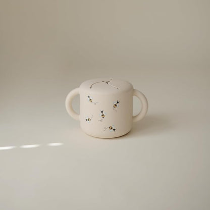 mushie Silicone Snack Cup | Spill Proof Food Container for Toddler and Baby (Bees)