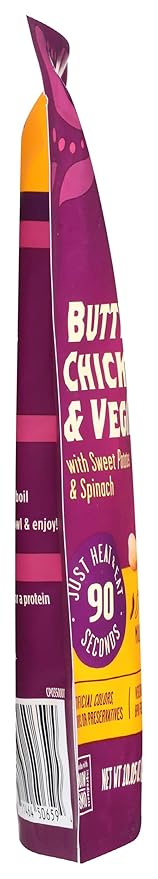 Patak's Butter Chickpeas & Veggies, 10.05 Oz (Pack of 4) Mild Curry with Chickpeas, Spinach, Carrots, Ready to Heat Vegetarian Meals