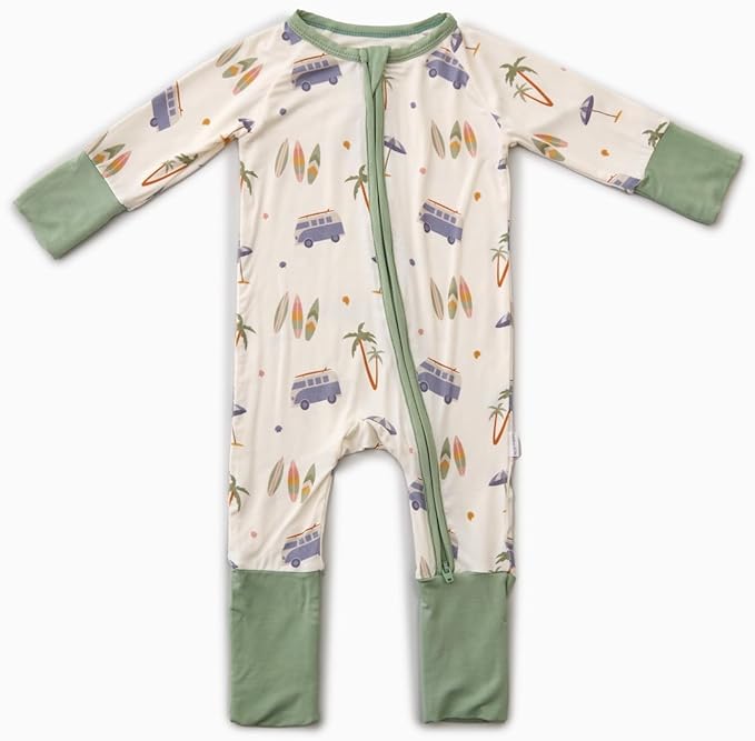 Bamboo Little Ultra-Soft Convertible Baby Romper - Gender Neutral Infant Clothes with 2-Way Zipper, Footless Sleepwear