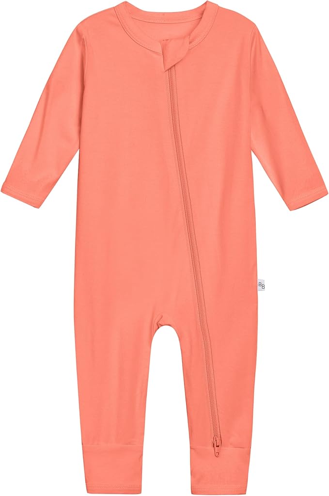 Baby Zippered Rompers Newborn Pajamas Sleepers Long Sleeve Jumpsuits Infant Zipper Romper-Viscose from Bamboo