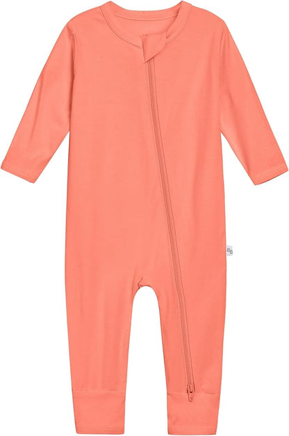 Baby Zippered Rompers Newborn Pajamas Sleepers Long Sleeve Jumpsuits Infant Zipper Romper-Viscose from Bamboo
